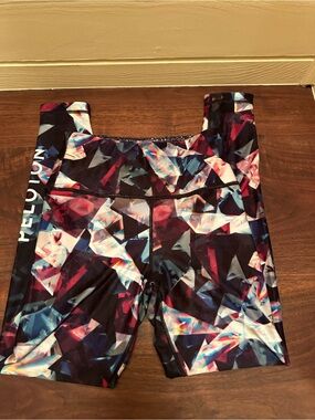 Peloton Black Multicolor Geometric Bike Shorts